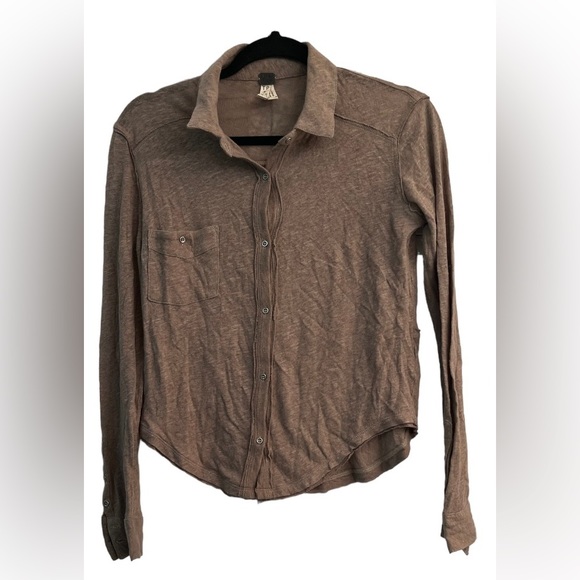 Free People Tops - Free People brown button down size: XS